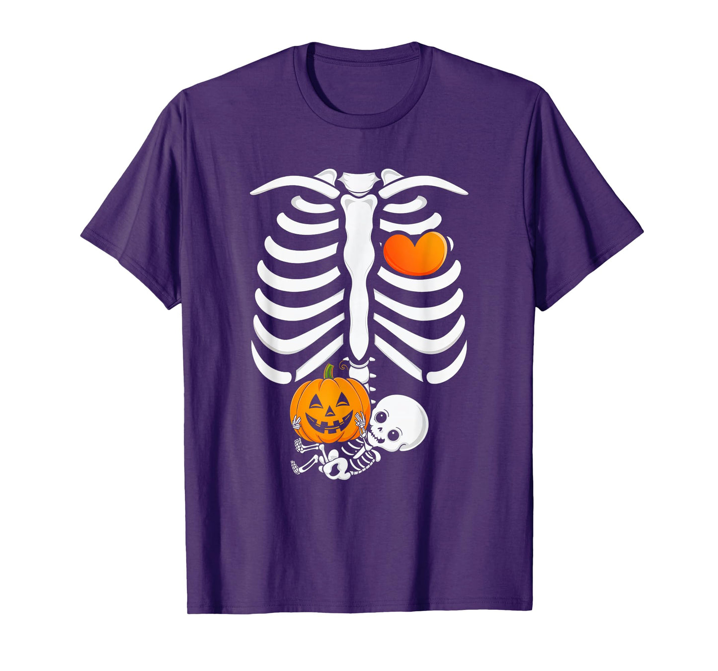 Pregnant Skeleton Halloween Mommy Baby Announcement T-Shirt