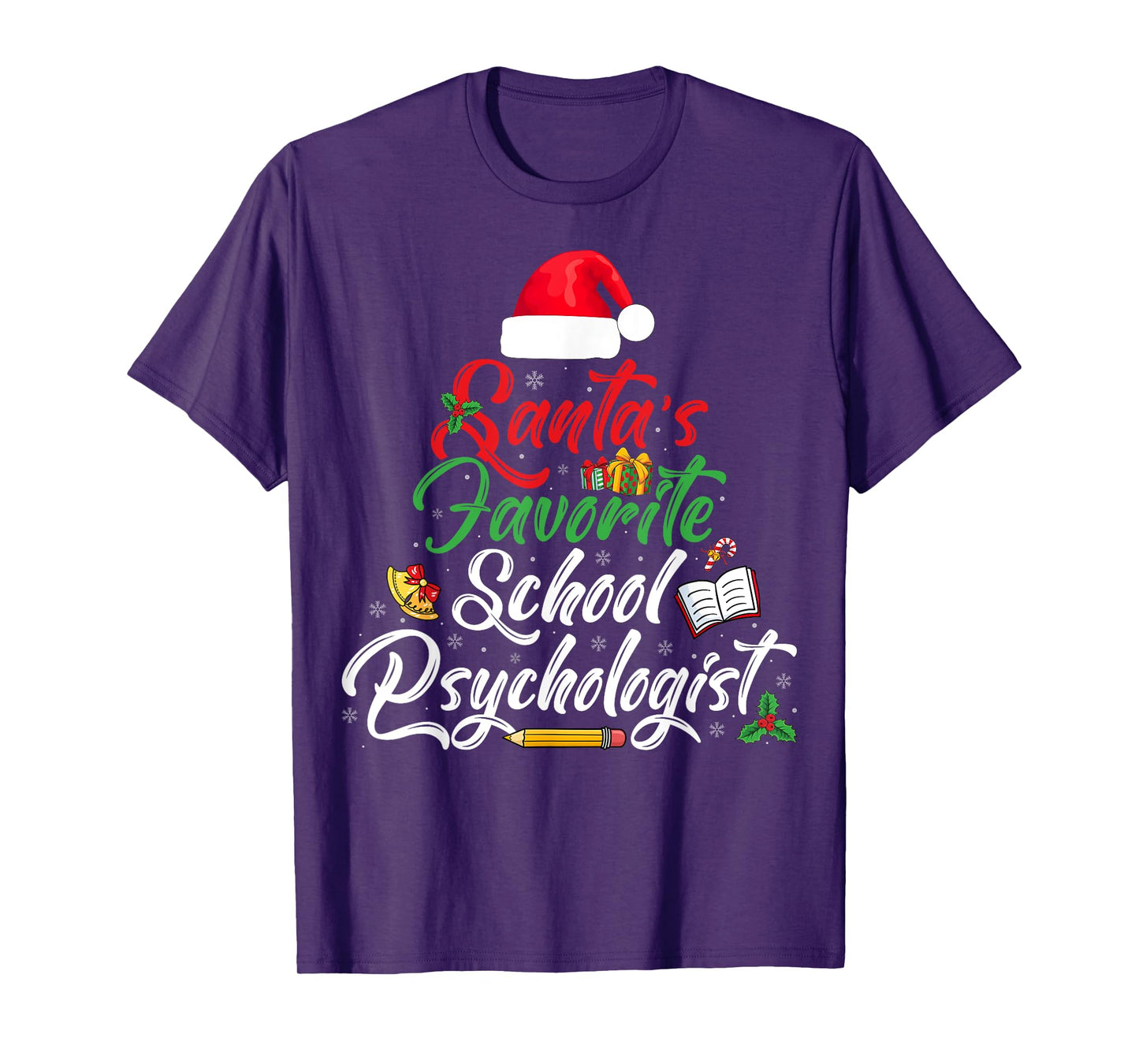 Santa's Favorite School Psychologist Psychology Christmas T-Shirt