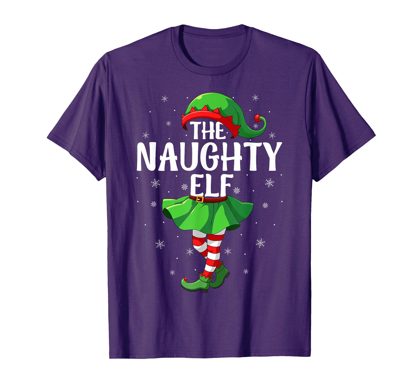 Naughty Elf Christmas Girls Women Elf Squad Xmas Family T-Shirt