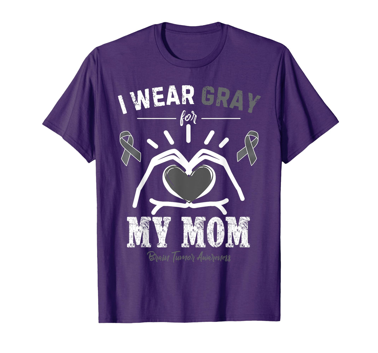 I Wear Gray for my Mom Vintage Brain Tumor Awareness T-Shirt