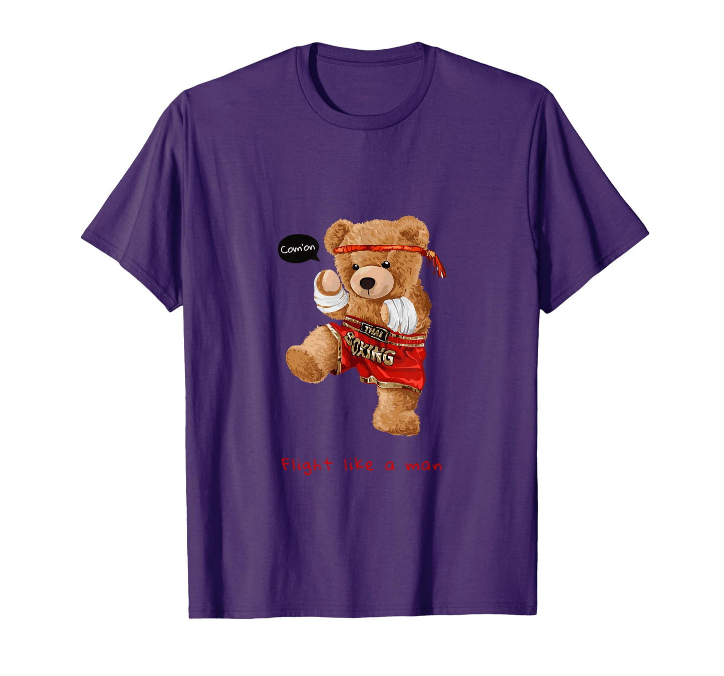 Cool Teddy Bear Man Boxing Fight Style Illustration Graphic T-Shirt