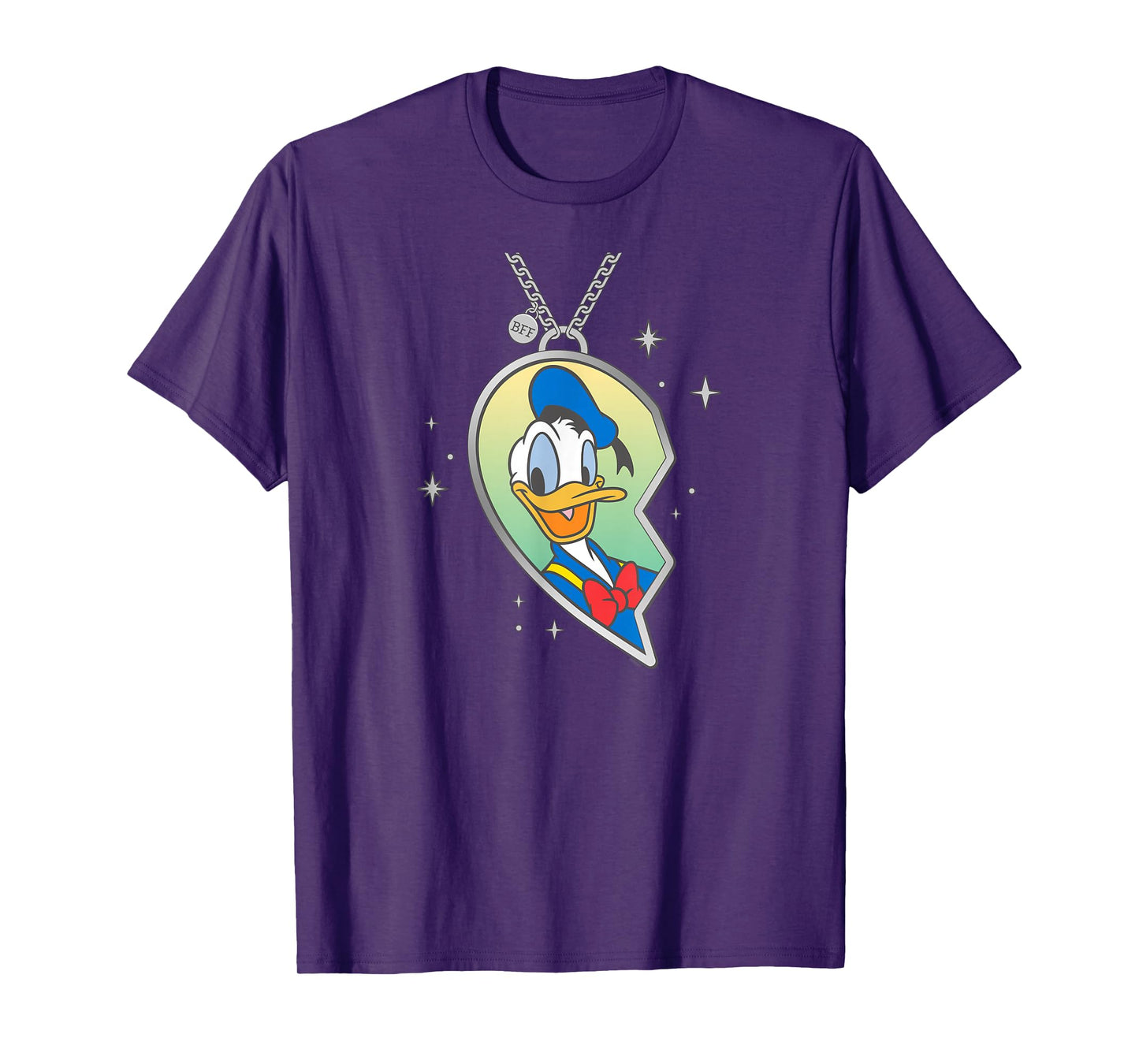 Disney BFF Best Friends Matching Heart Necklace Donald Duck T-Shirt