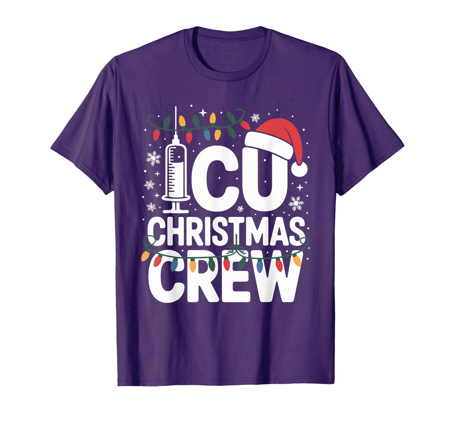 ICU Christmas Crew Nurse Critical Care Xmas Nursing T-Shirt