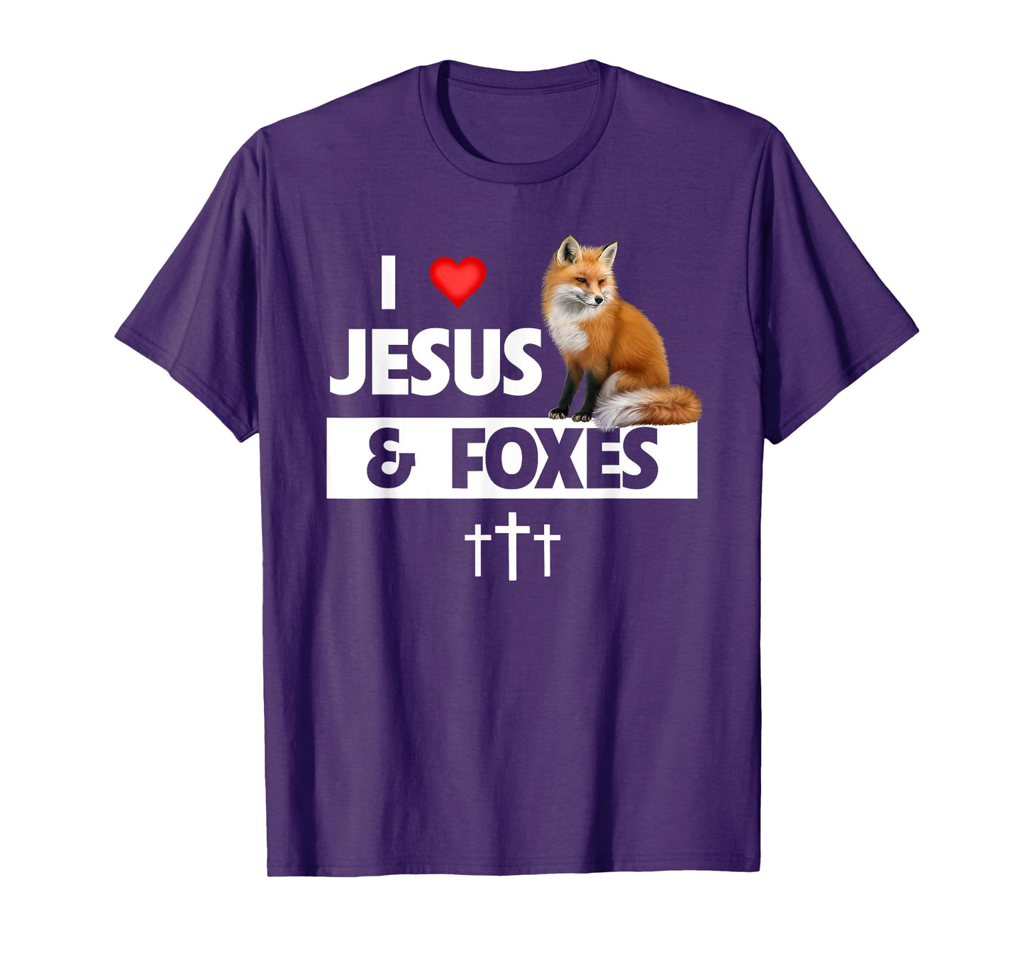 I Love Jesus And Foxes Zoo Wildlife Nature Fox Christian T-Shirt