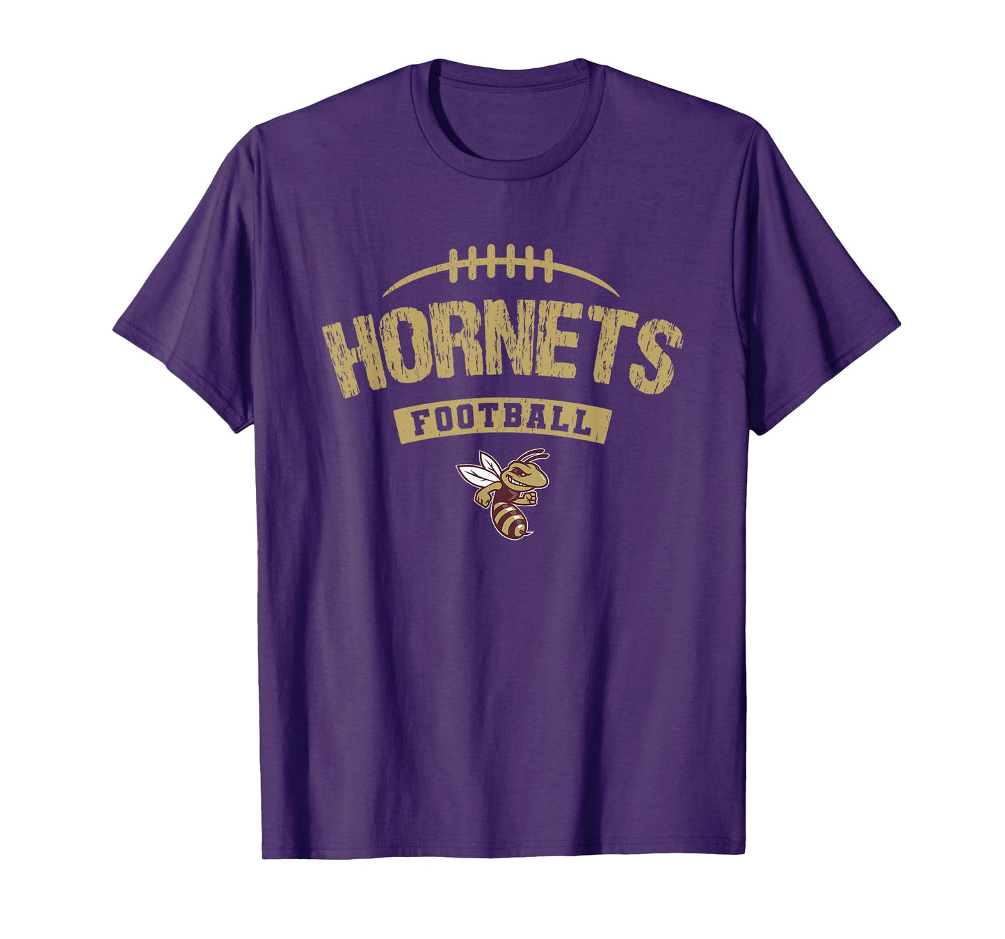 Licking Heights Hornets Logo Football Distressed HS T-Shirt
