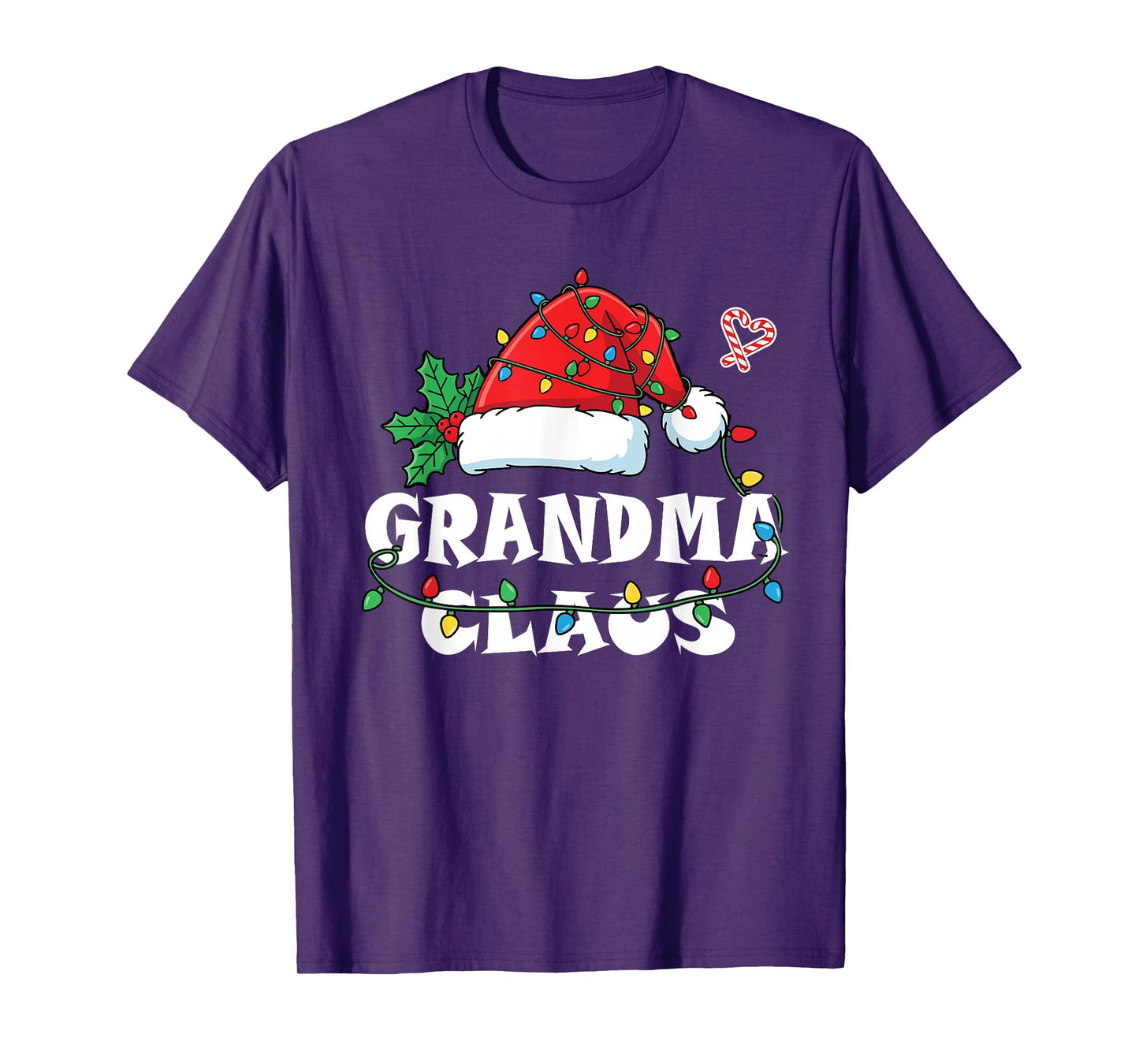 Grandma Claus Christmas Lights Santa Family Matching Women T-Shirt