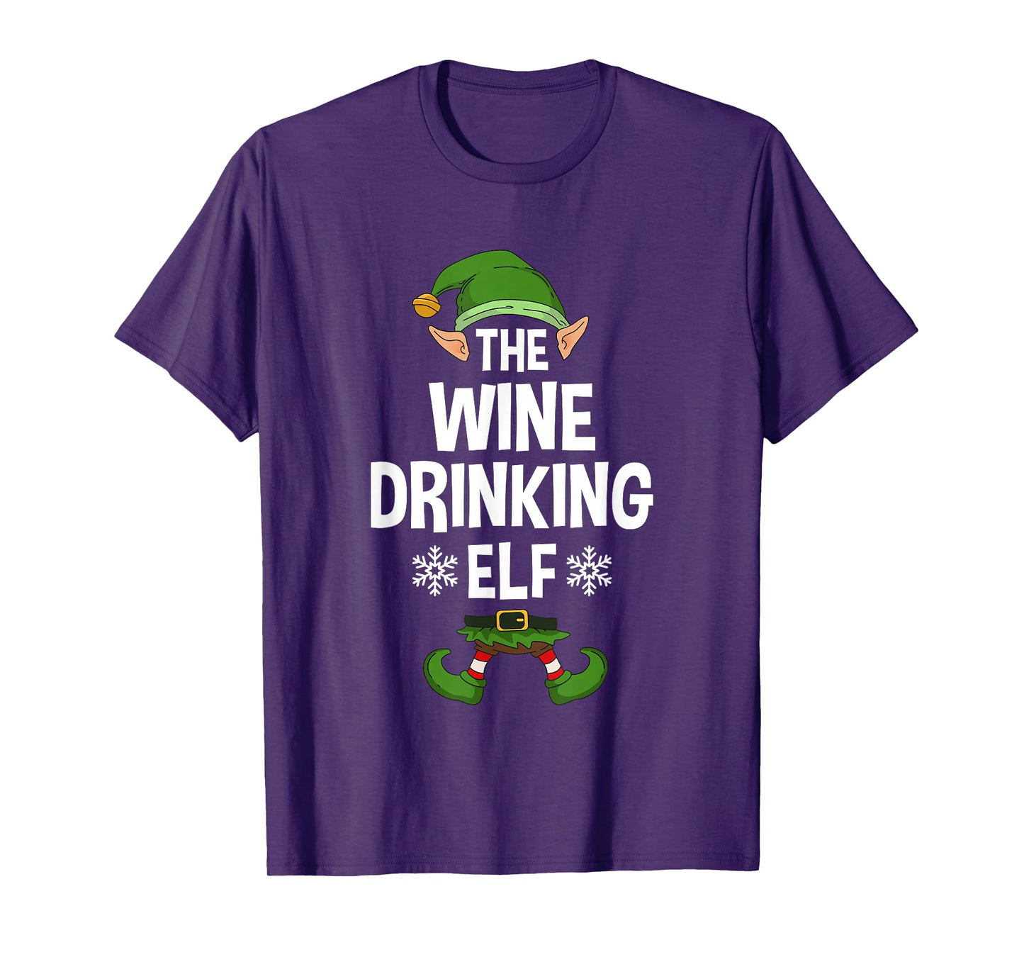 The Wine Drinking Elf Party Family Group Matching X-Mas T-Shirt