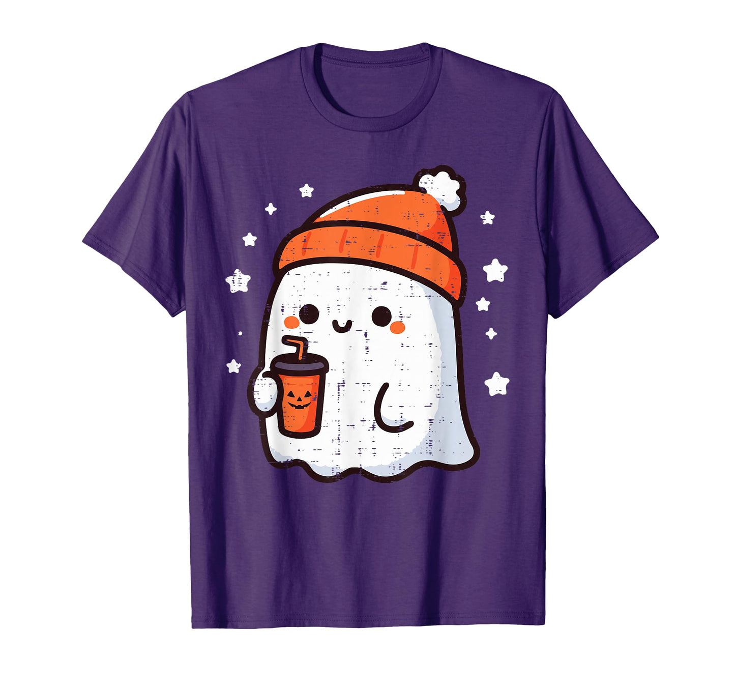 Halloween Ghost Beanie Coffee Cute Costume Men Women Kids T-Shirt