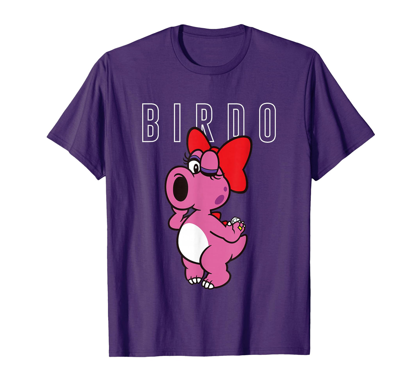 Super Mario Bros Birdo Big Pink Portrait Simple Text T-Shirt