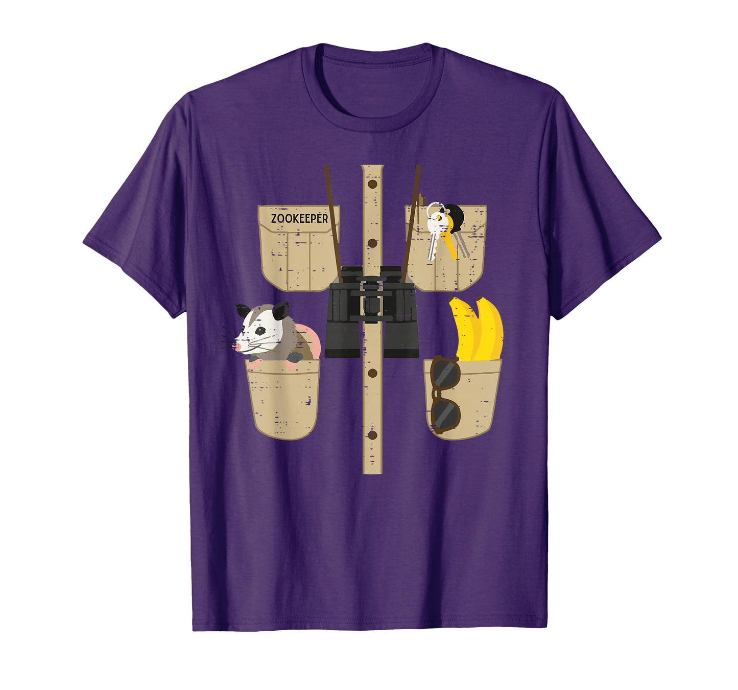 Halloween Zookeeper Possum Banana Costume Men Women Kids T-Shirt