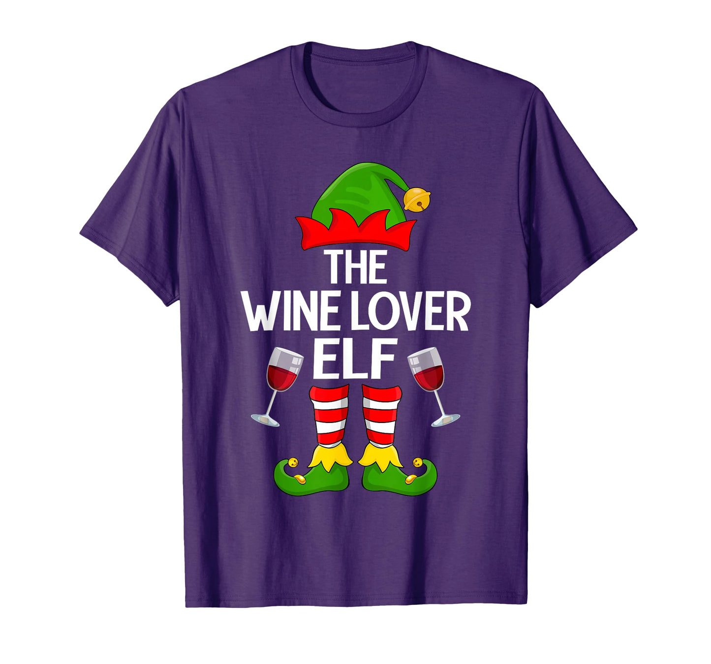 Wine Lover Elf Xmas Family Matching Elf Squad Christmas T-Shirt