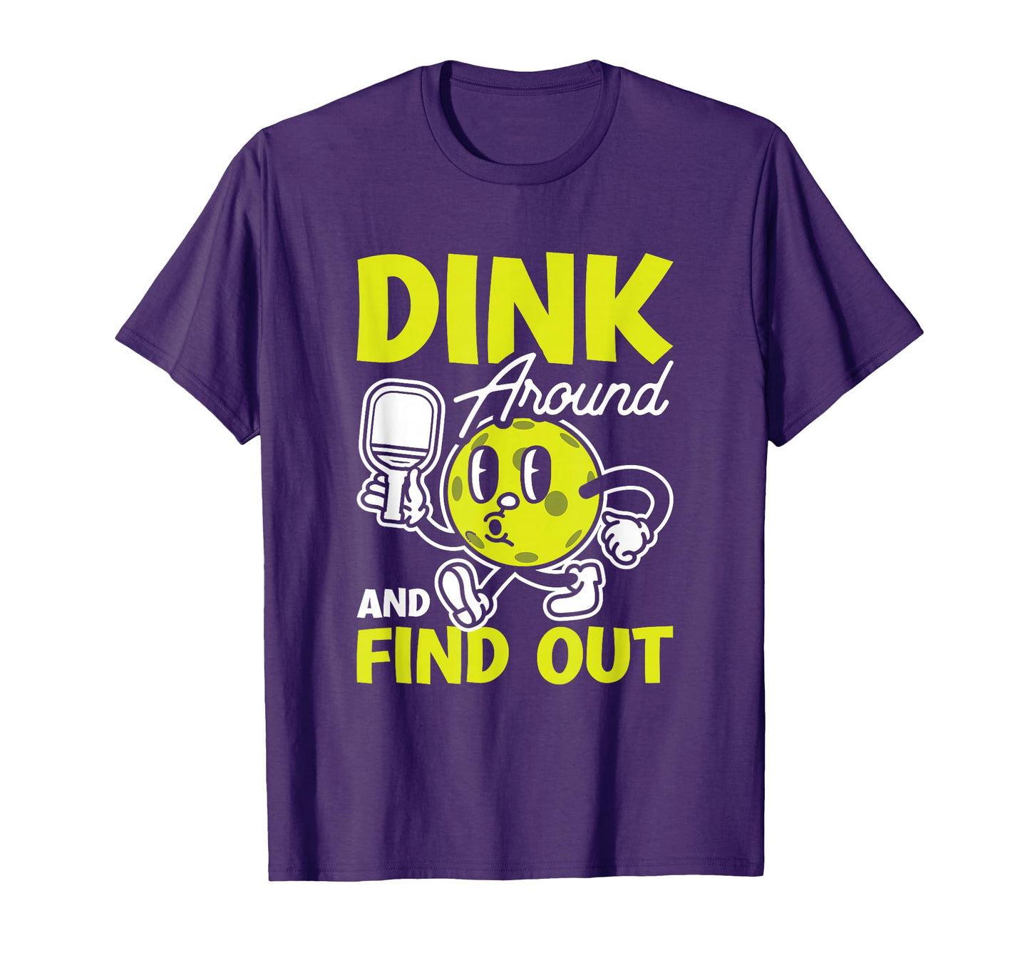 Dink Around And Find Out Pickleball Black Unisex-Adults Small Modern Cartoon T-Shirt