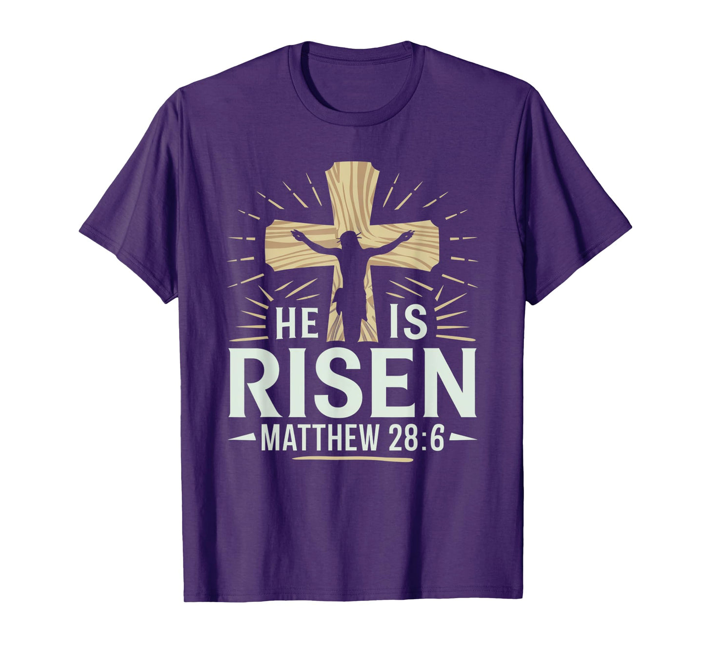 Easter Cross He Is Risen Jesus Christian Men Women Kid Youth T-Shirt