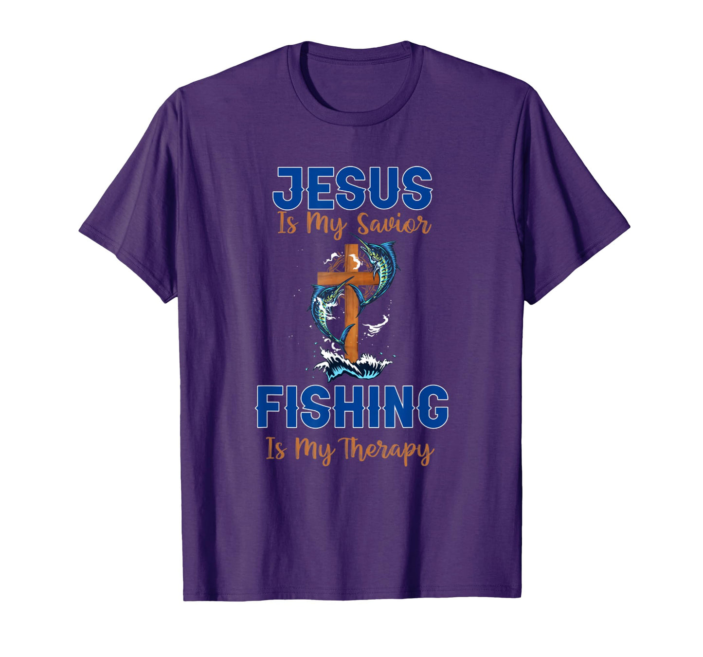Vintage Jesus Is My Savior Fishing Is My Therapy T-Shirt