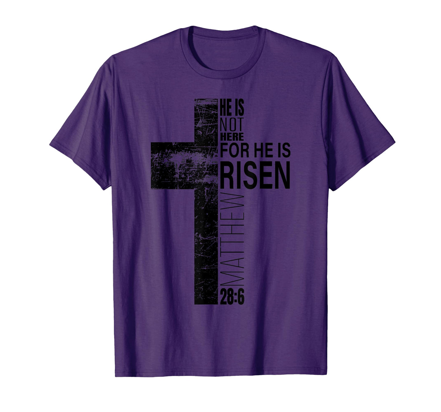 He Is Risen Christian Dad Easter Bible Verse Cross Graphic T-Shirt