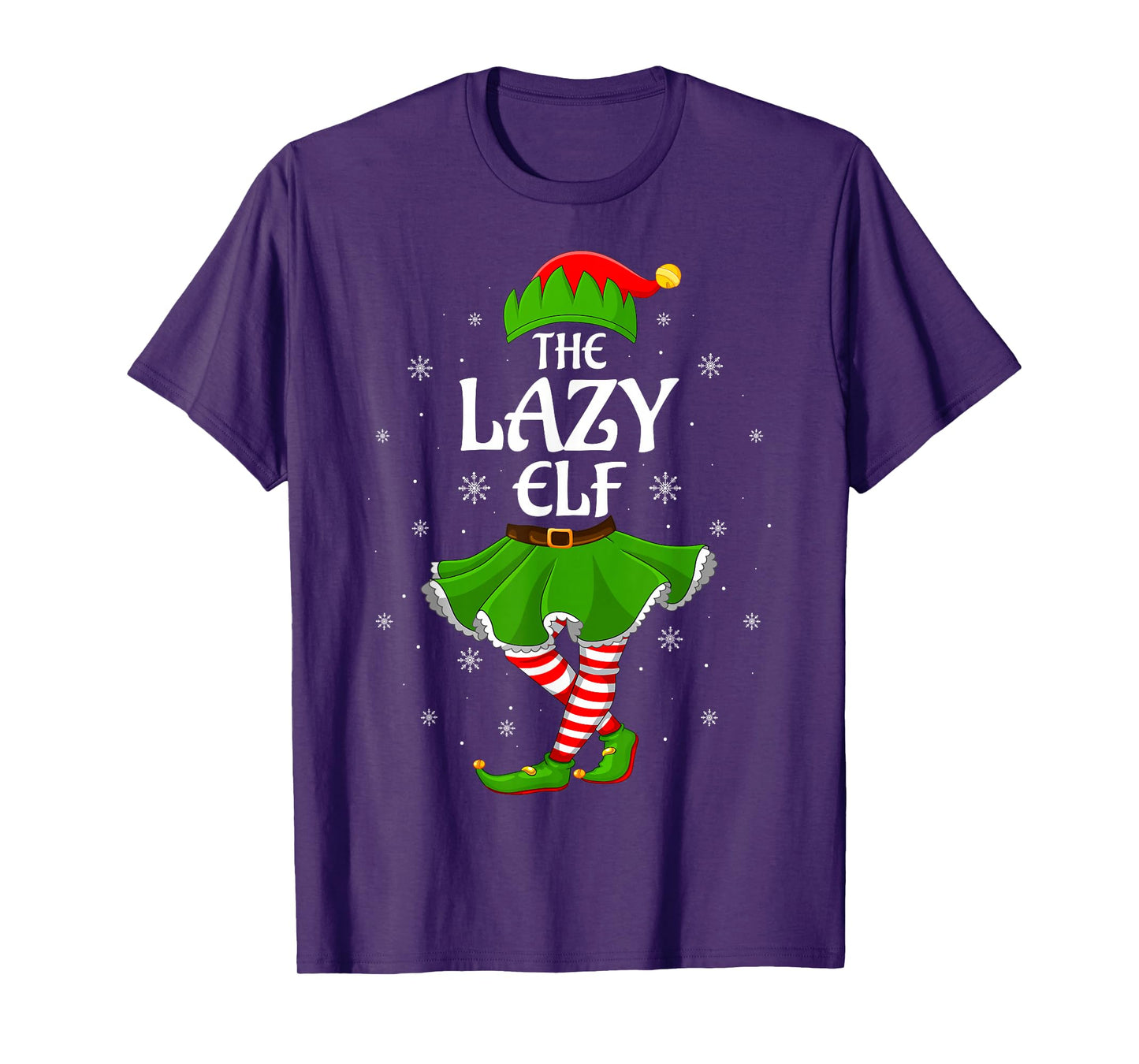 Lazy Elf Christmas Family Girls Women Elf Squad Xmas T-Shirt