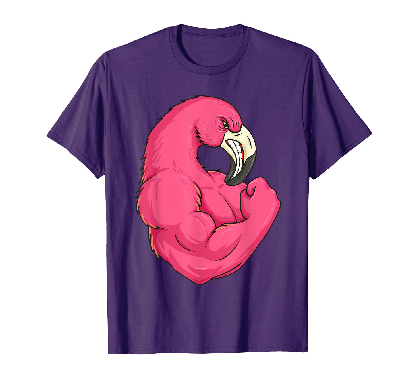 Funny Flamingo Weightlifting Bodybuilder Muscle Fitness T-Shirt