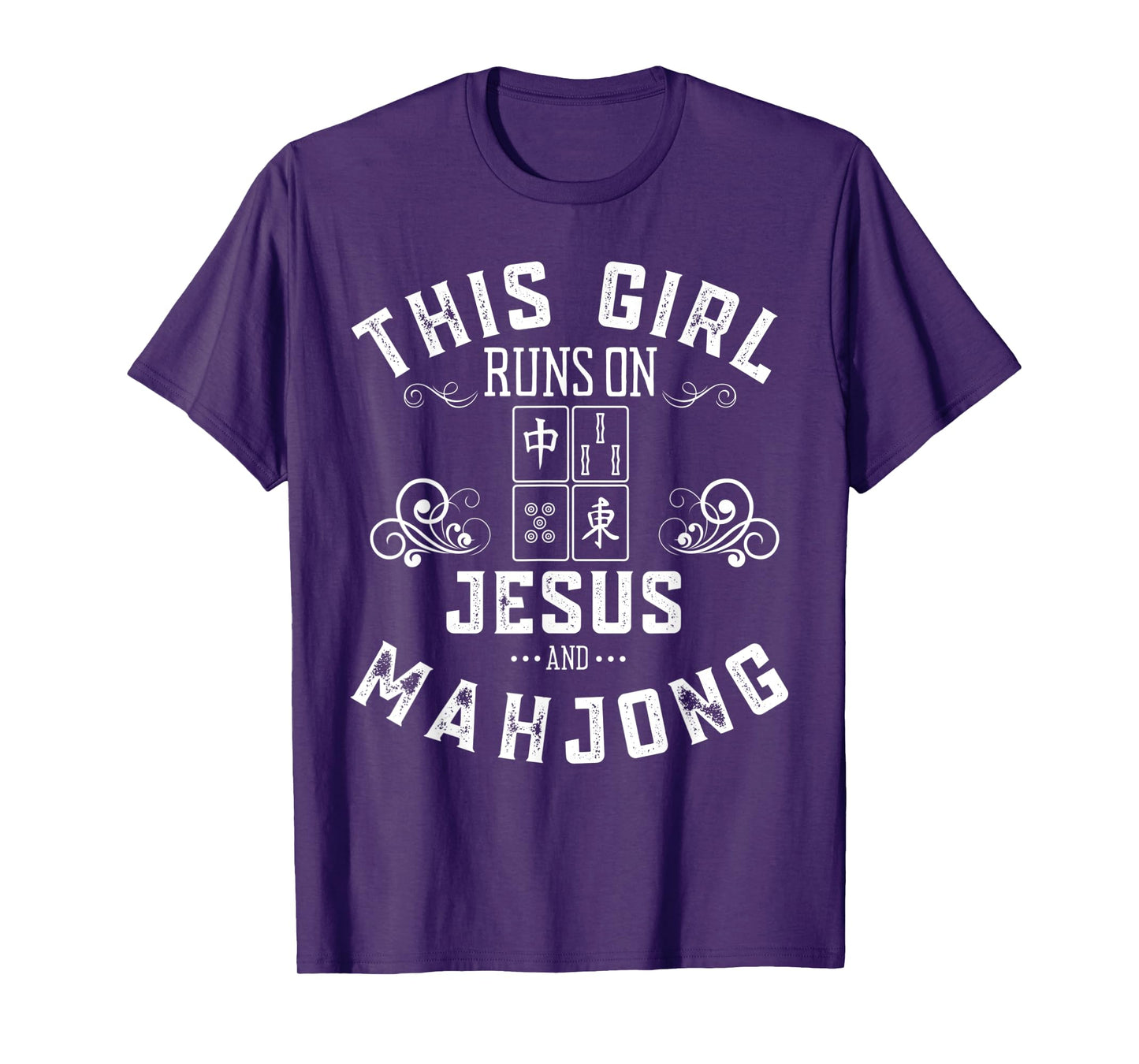 This Girl Runs On Jesus And Mahjong T-Shirt