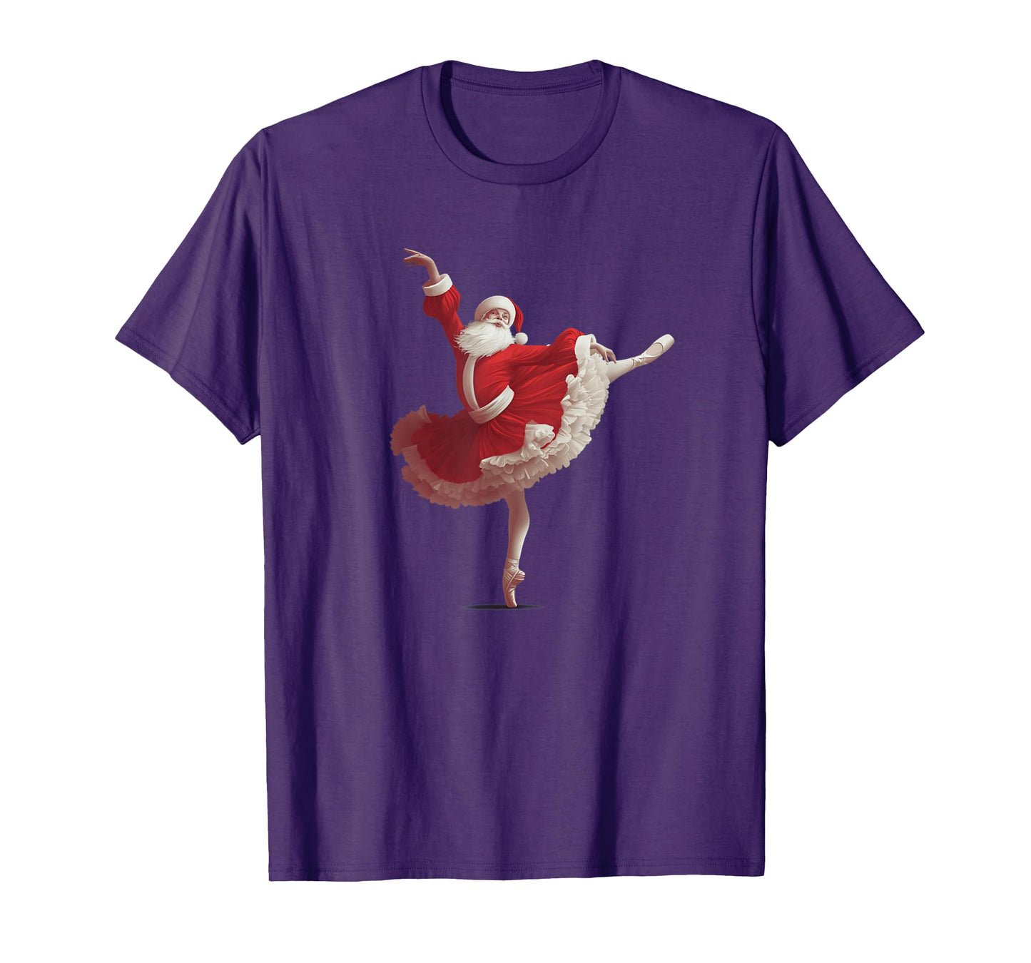 Funny Santa Claus with Ballerina Tutu Costume T-Shirt
