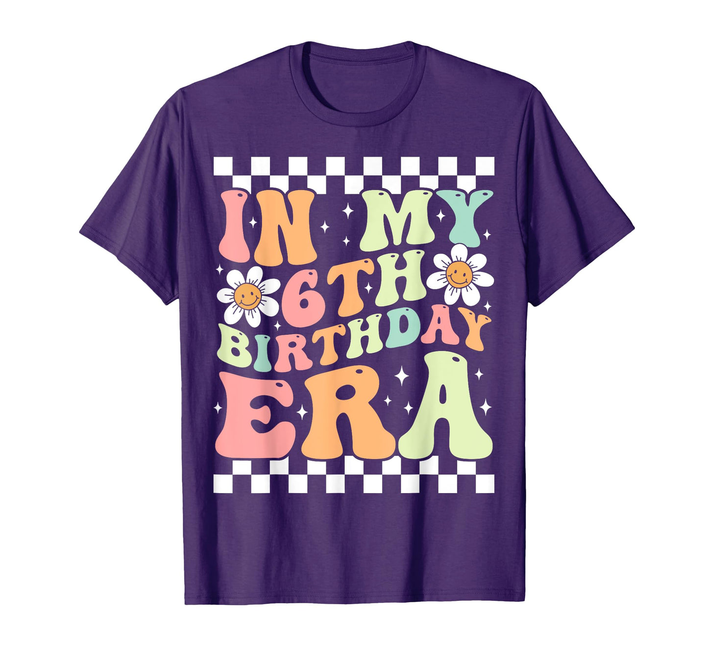 In My 6th Birthday Era Cute Daisy Groovy 6th Birthday Party T-Shirt