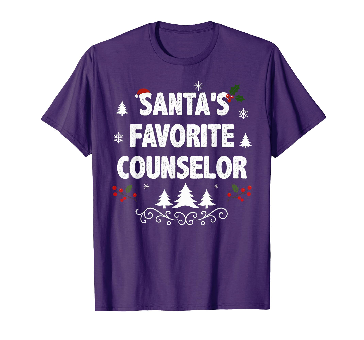 Santa's Favorite Counselor Funny Holiday Christmas Pajamas T-Shirt
