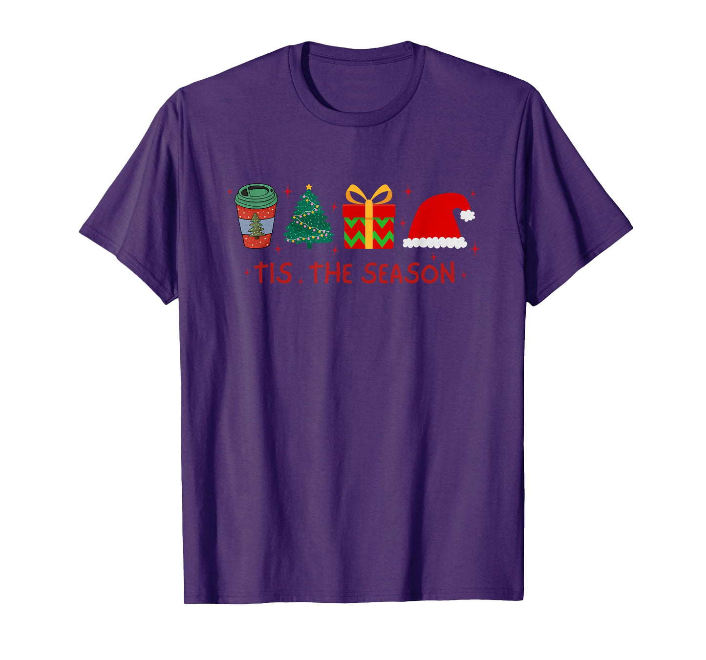 Tis The Seasons Coffee Tree Gifts Santa Christmas Wearers T-Shirt
