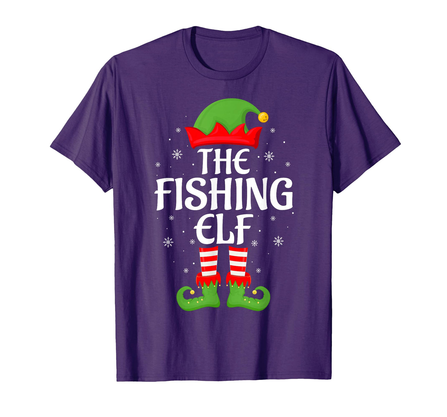 Fishing Elf Xmas Family Matching Elf Squad Christmas T-Shirt