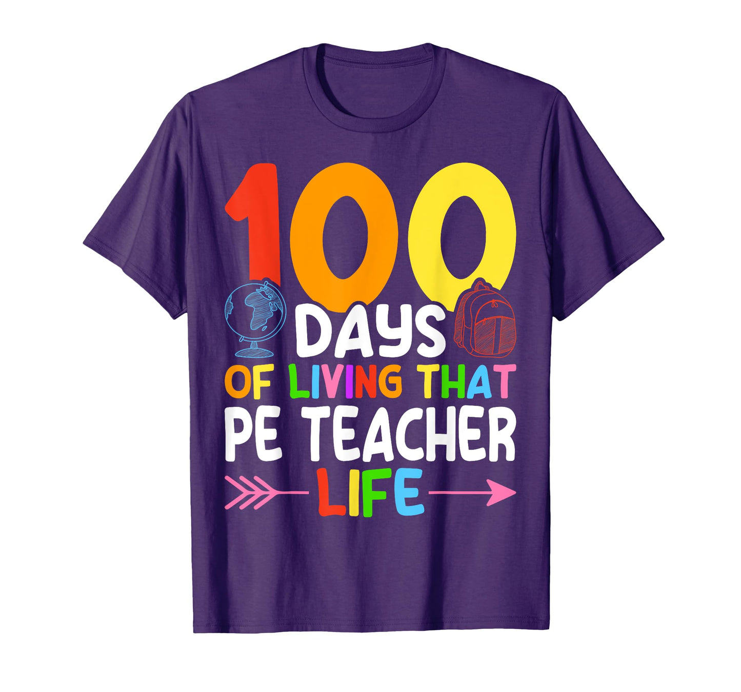 100 Days PE Teacher 100th Day of School Physical Education T-Shirt