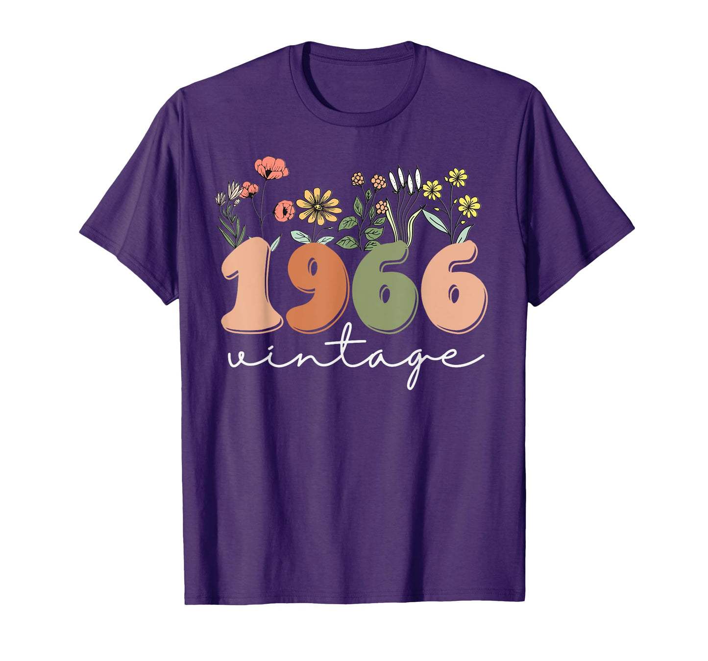 60 Years Old Vintage 1966 60th Birthday Tee Wildflower Women T-Shirt