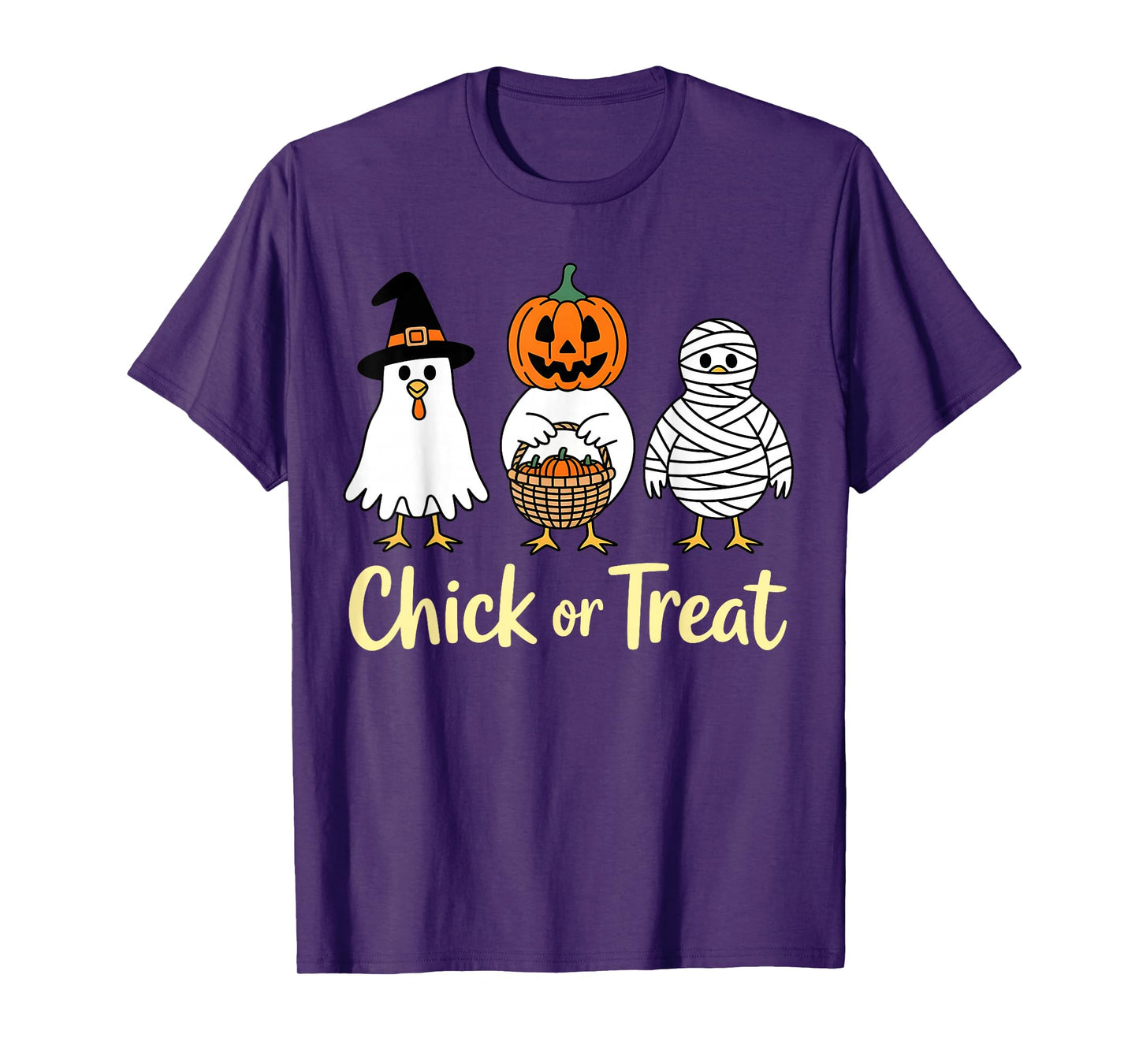 Chick Or Treat Halloween Witch Spooky Chicken T-Shirt