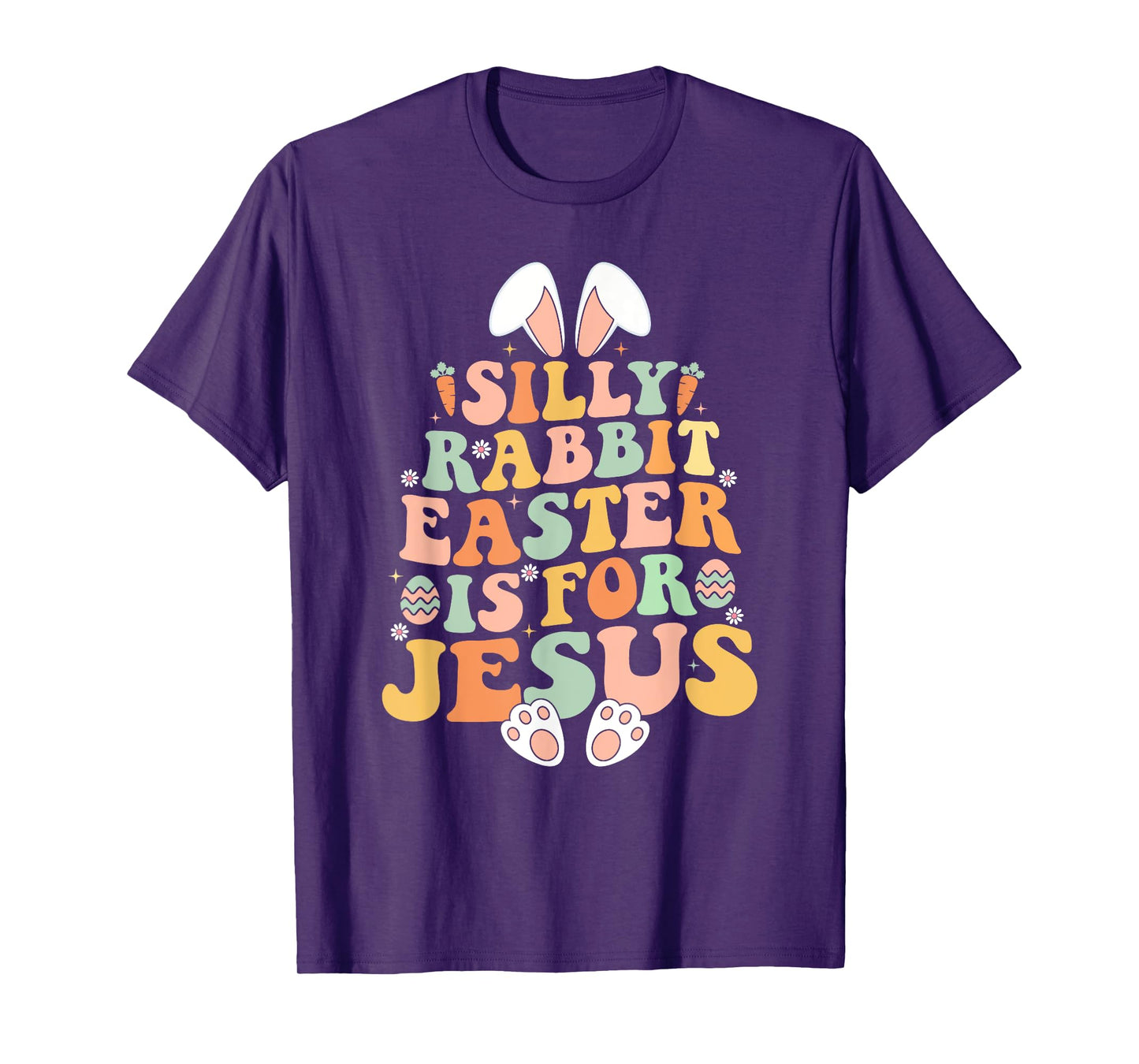 Retro Groovy Silly Rabbit Easter Is For Jesus Christian T-Shirt