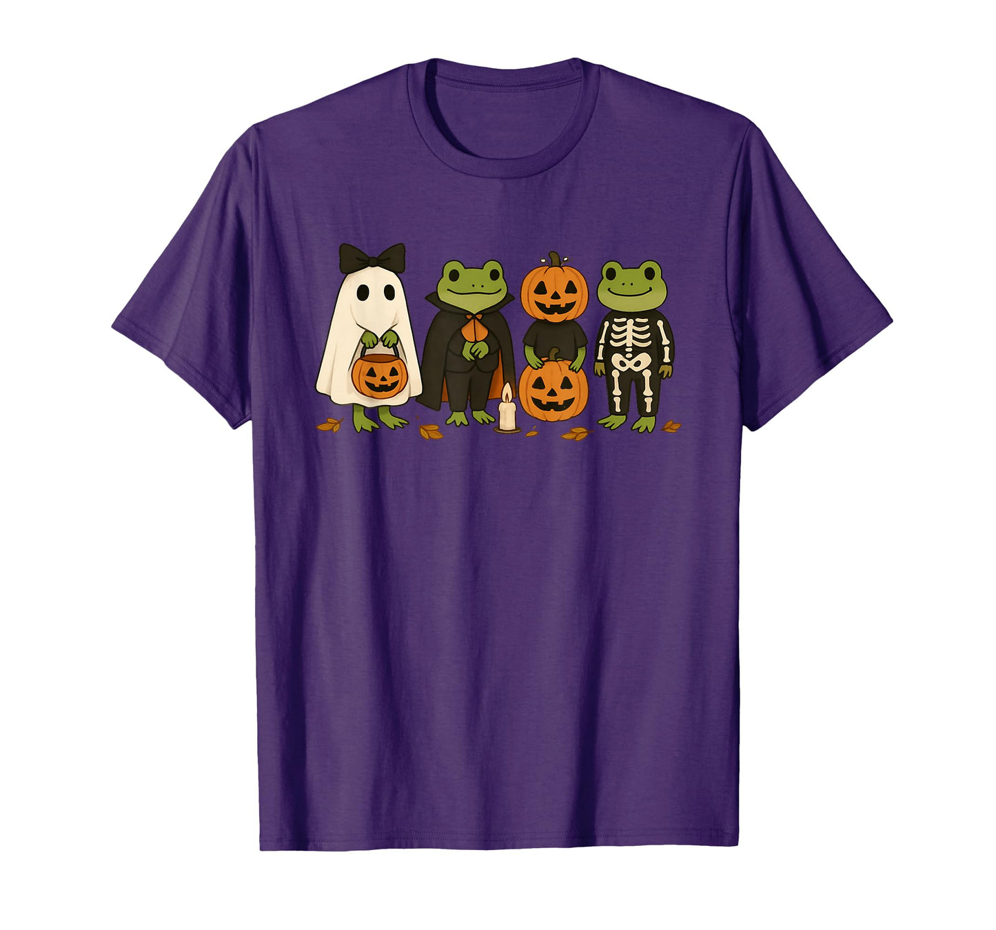 Spooky Skeleton Frog Cute with Pumpkin and Creepy Vibes T-Shirt