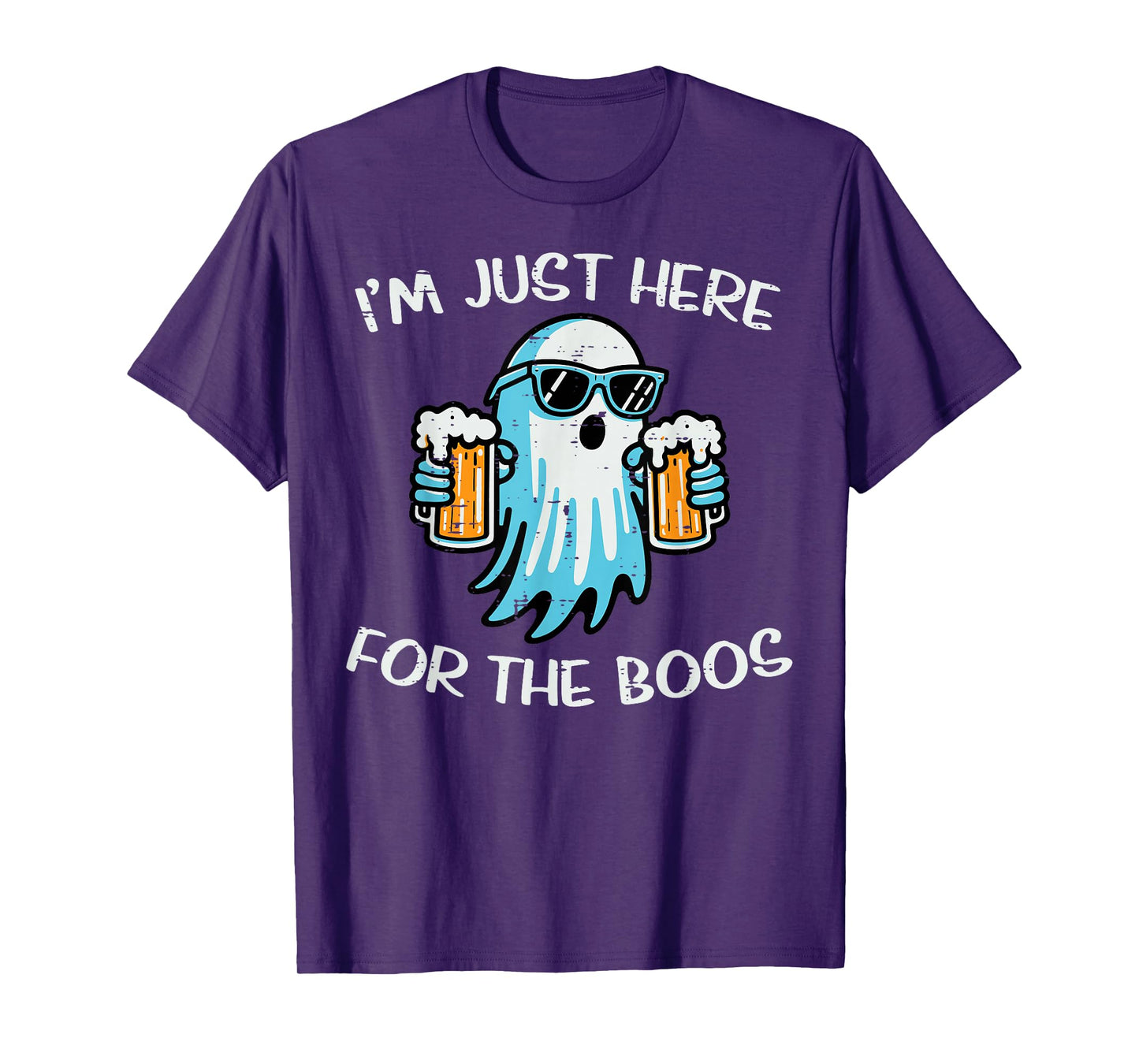 Halloween Here for Boos Ghost Funny Costume Dad Men Women T-Shirt