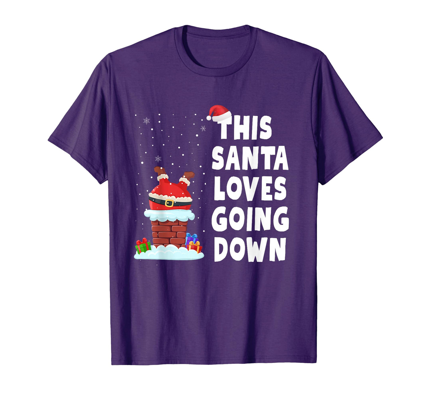This Santa Loves Going Down Naughty Christmas Adult Humor T-Shirt