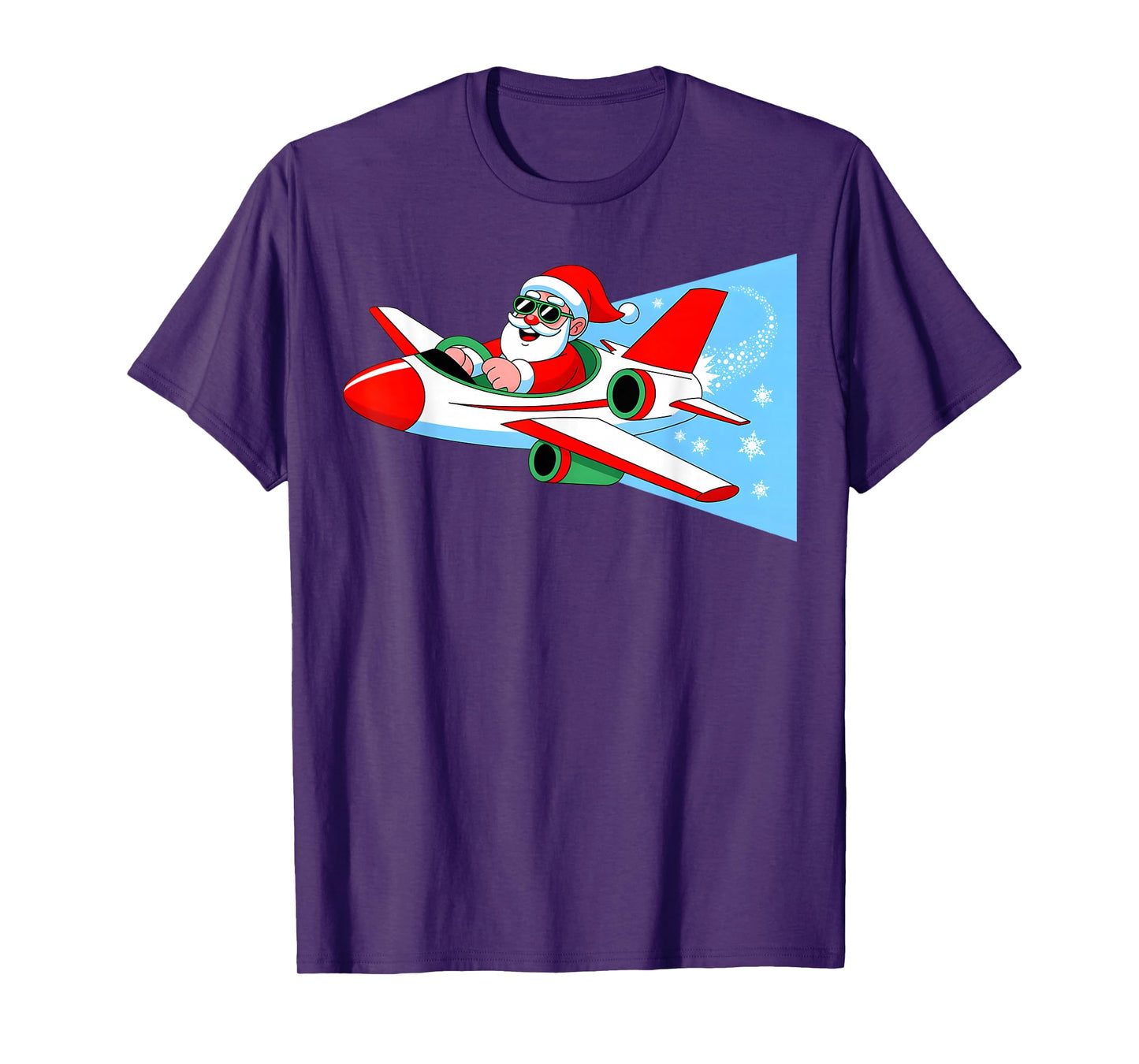 Airplane Pilot Christmas Santa Aviation Xmas Boys Men Kids T-Shirt