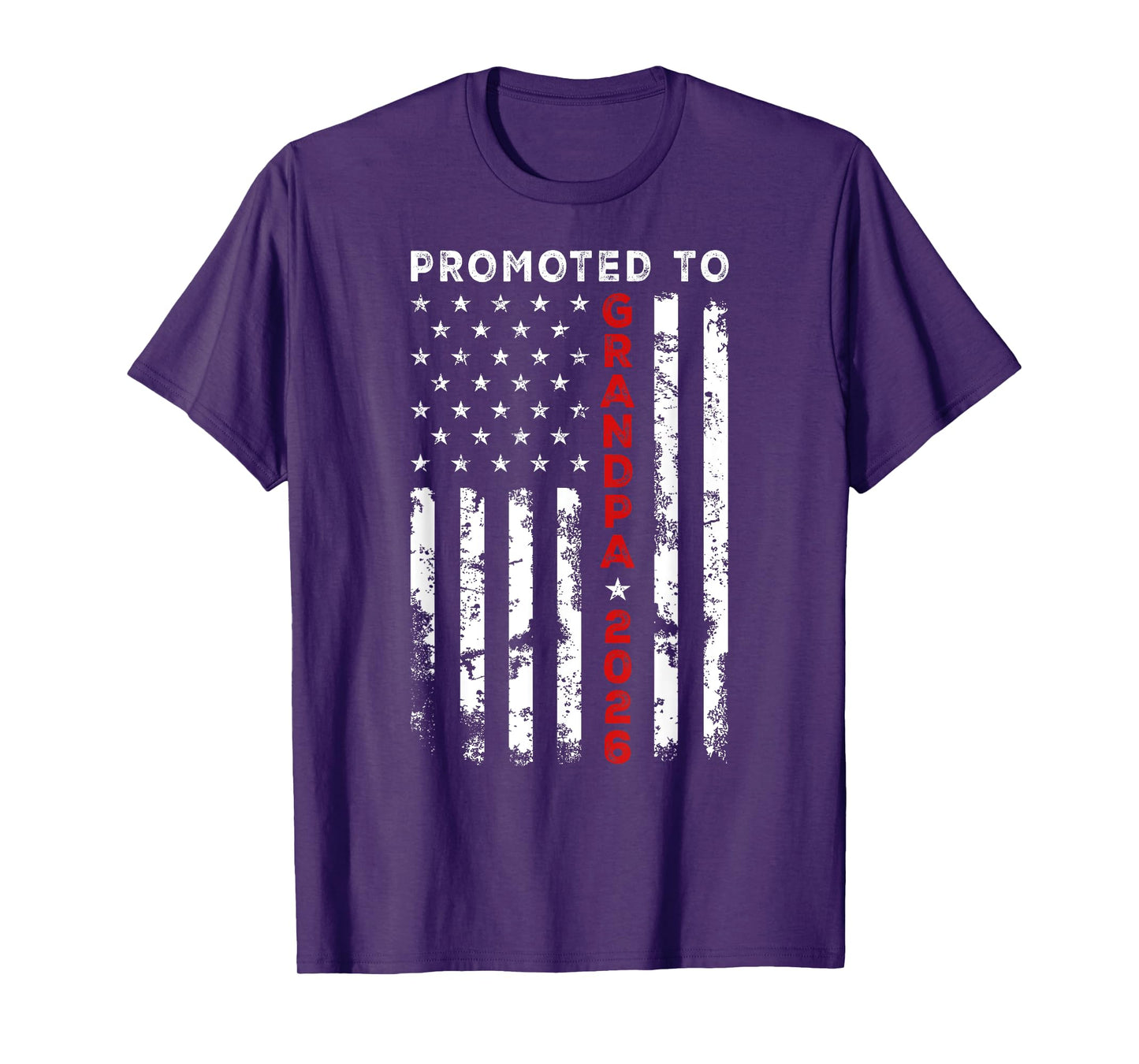 Vintage USA American Flag Promoted To Grandpa Again est 2026 Men T-Shirt