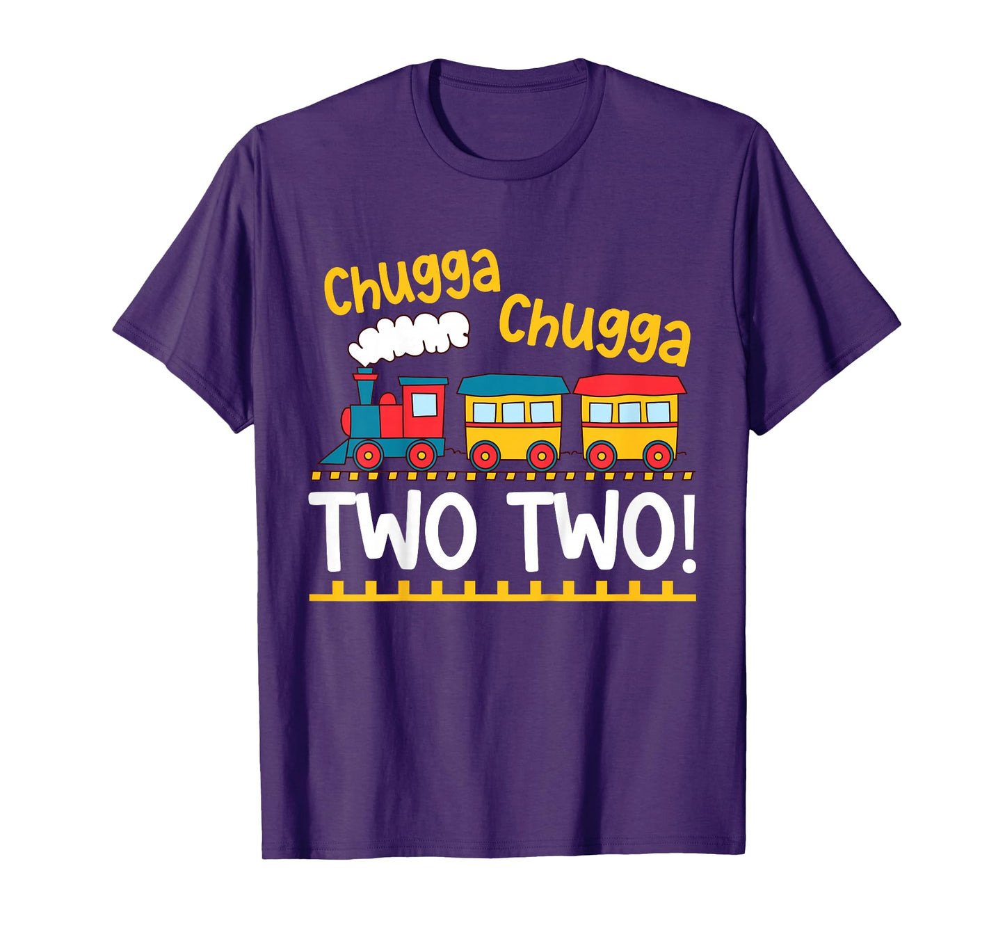 Kids 2nd Birthday Boy Train Chugga Chugga Two Two Toddler T-Shirt