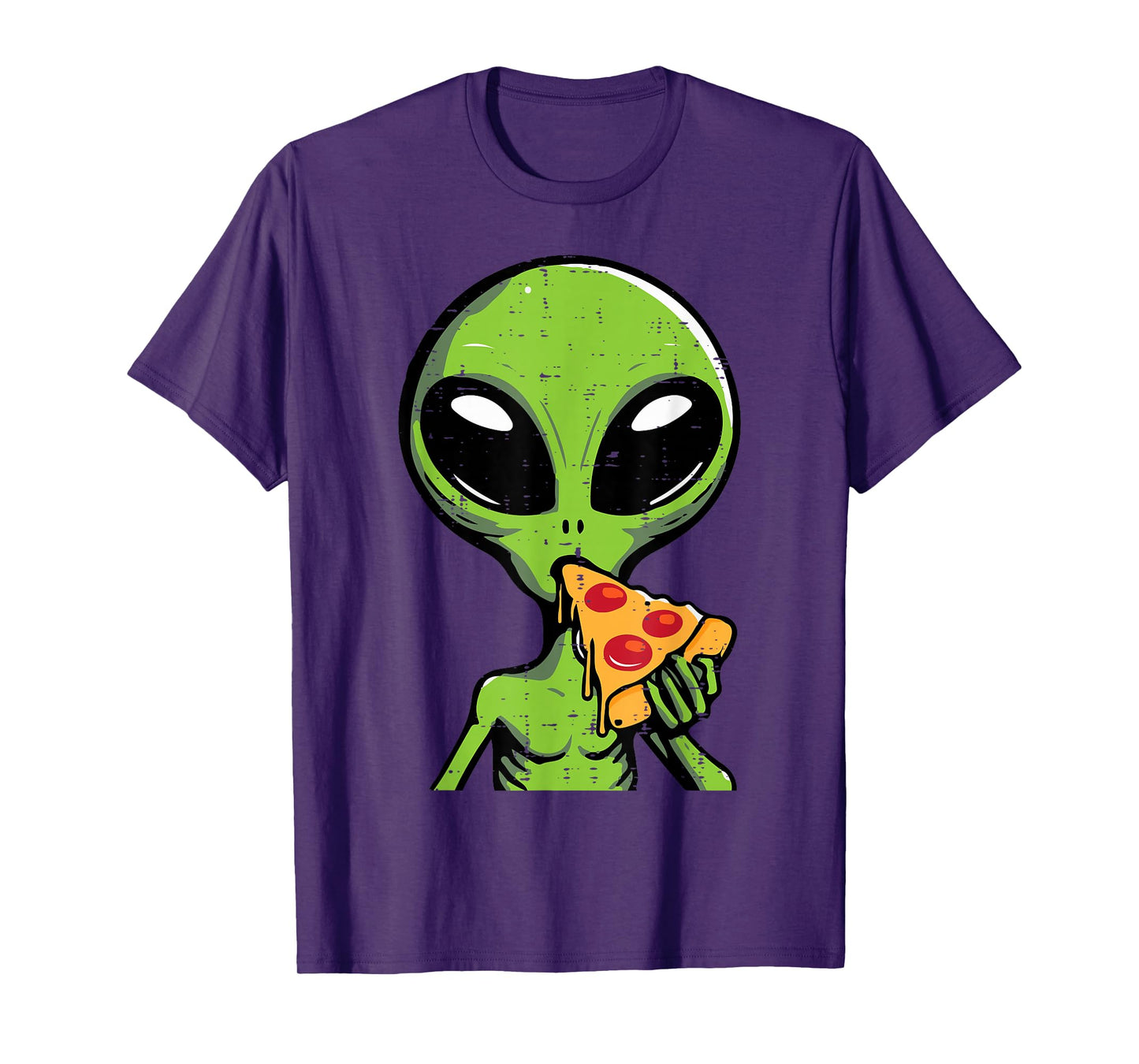 Alien Eating Pizza Funny Ufo Snack Food Men Boys Kids Women T-Shirt