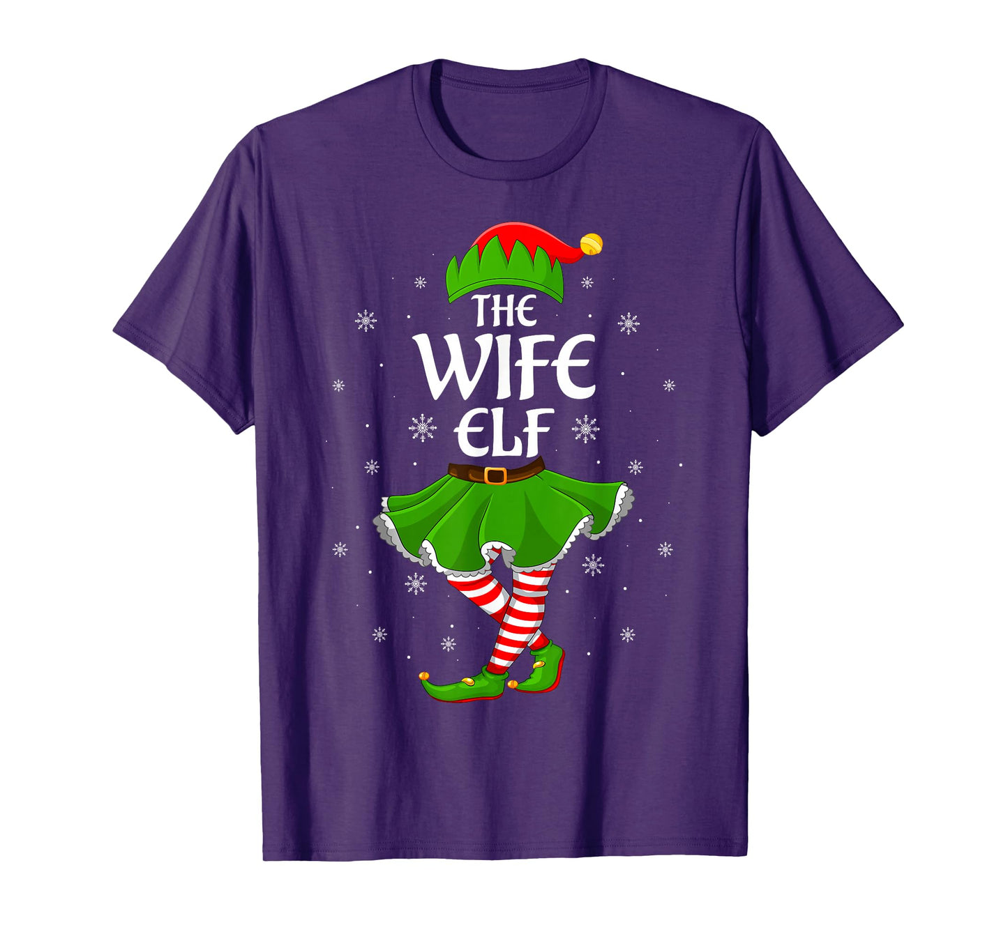 Wife Elf Christmas Family Girls Women Elf Squad Xmas T-Shirt
