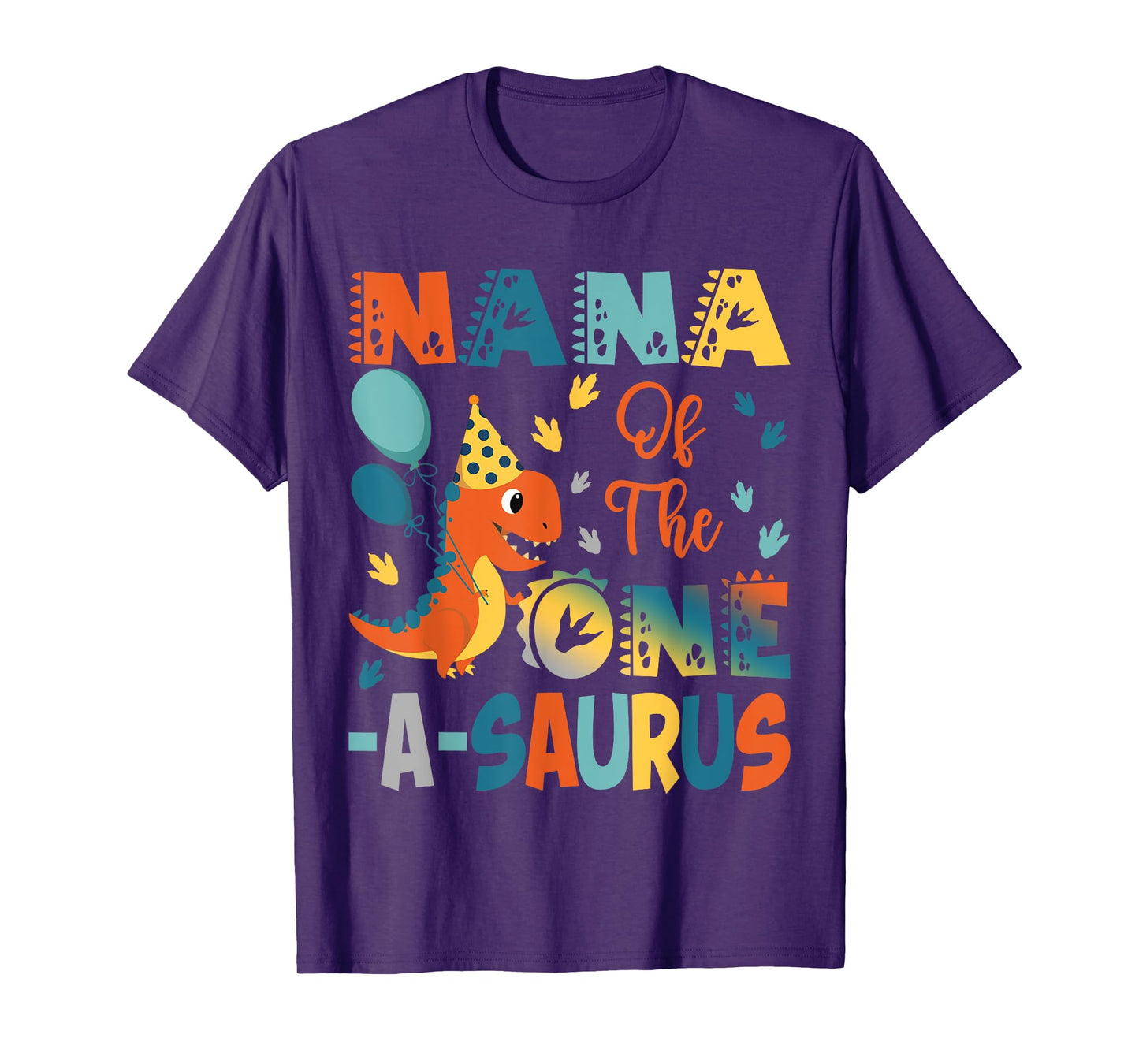 Nana Of The One-A-Saurus 2Nd Birthday Dinosaur Party T-Shirt