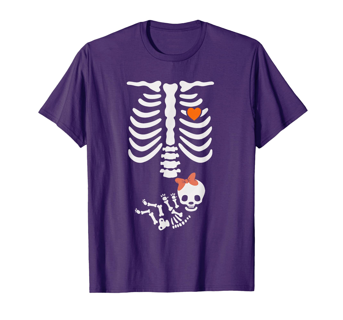 Halloween Skeleton Rib Cage Heart Costume Men Women Kids T-Shirt