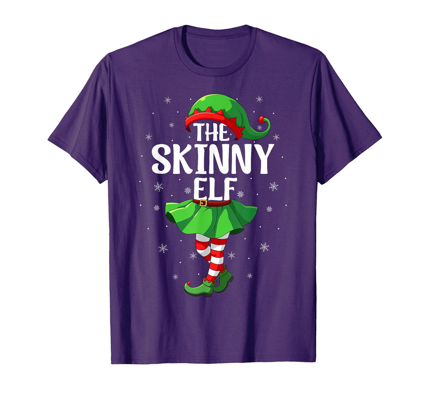 Skinny Elf Christmas Girls Women Elf Squad Xmas Family T-Shirt