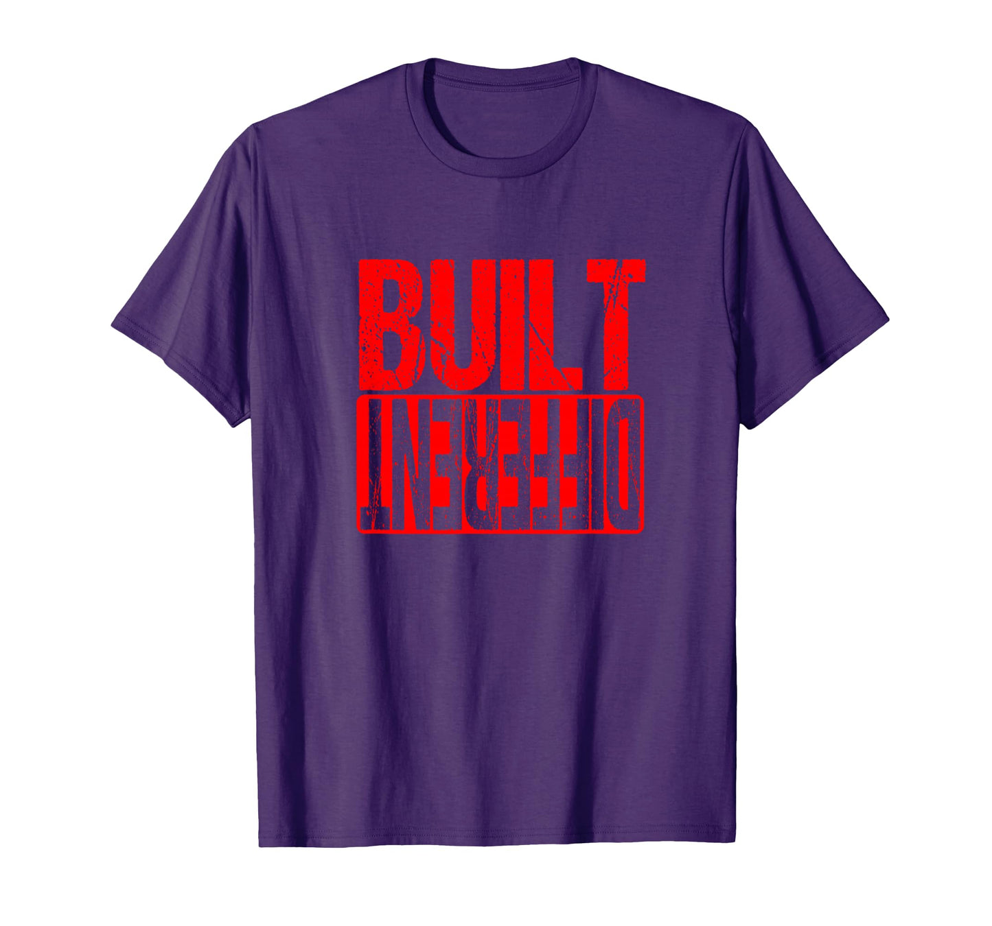 Red Built Different Red Color Graphic Red T-Shirt