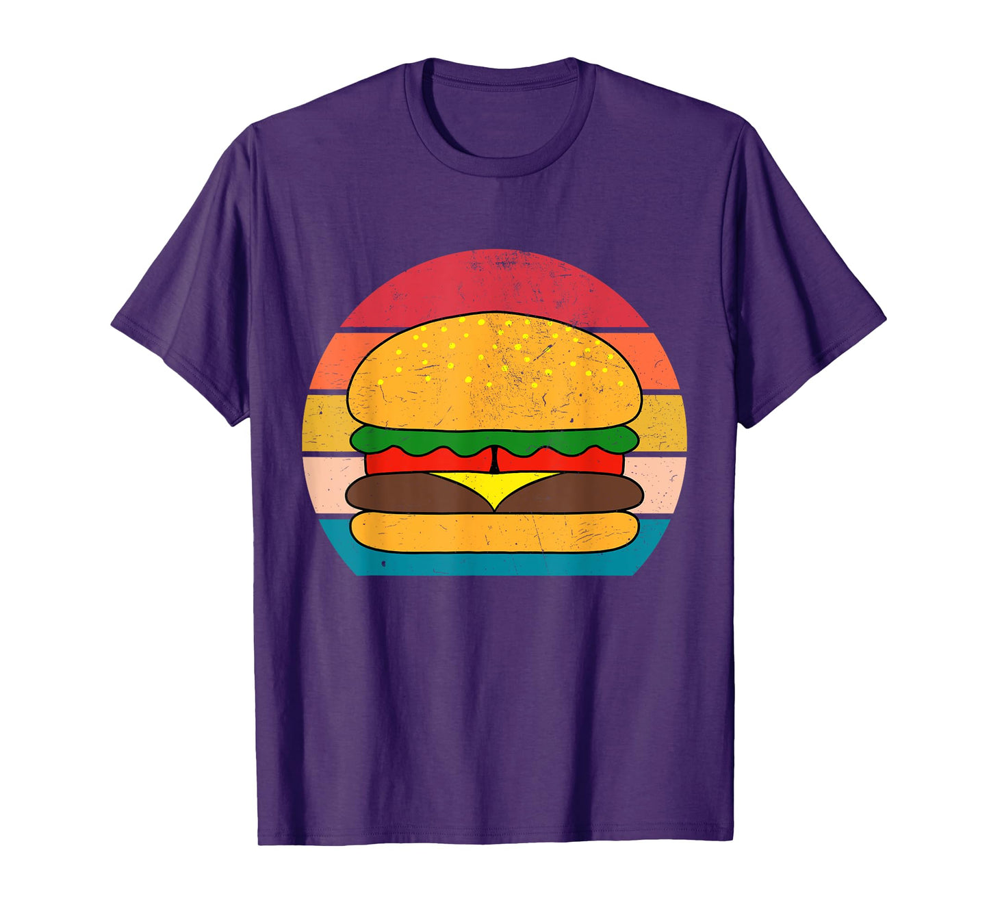 Retro Vintage Cheeseburger Hamburger Art for Kids Men Women T-Shirt