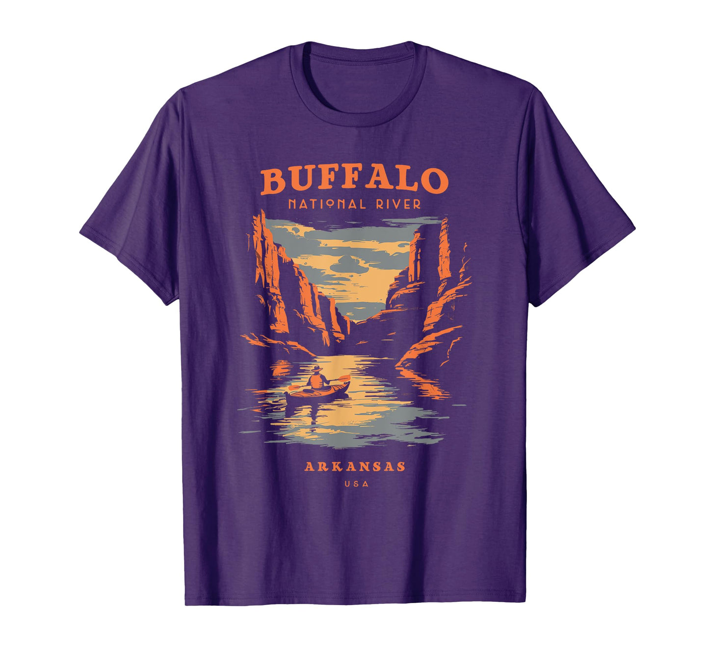 Buffalo National River Arkansas Retro Vintage T-Shirt