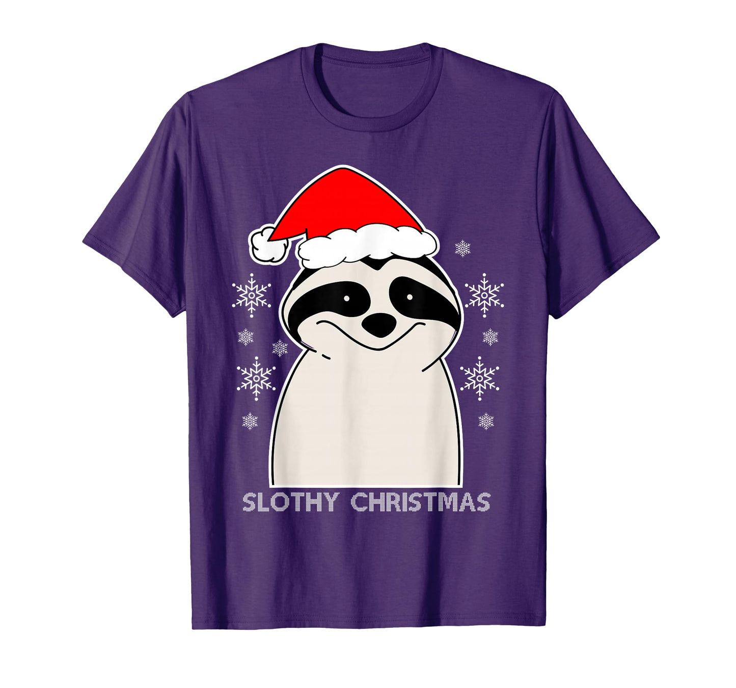 Slothy Christmas Santa Hat Sloth Spirit Animal Xmas Costume T-Shirt