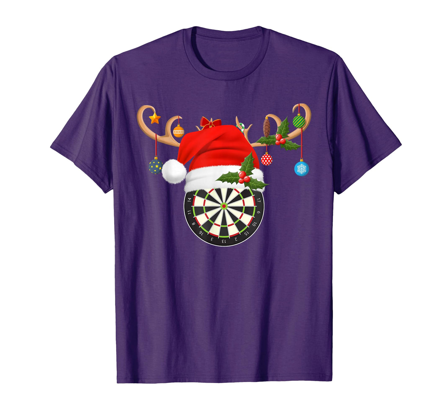 Darts Christmas Pajama Reindeer Santa Hat Sports Player Xmas T-Shirt