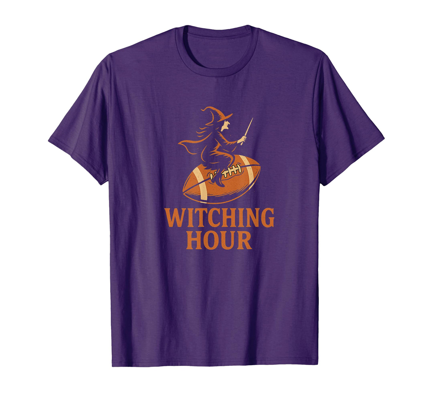 Witching Hour Football Halloween Witch Design T-Shirt