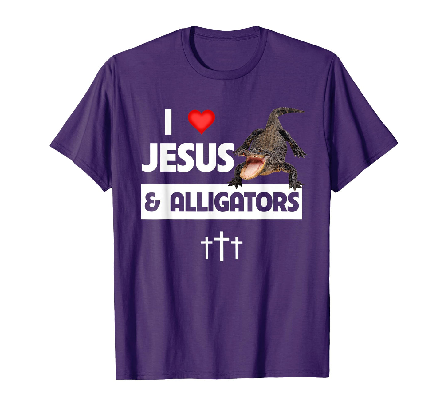 I Love Jesus and Alligators Reptile Christian Sunday Church T-Shirt