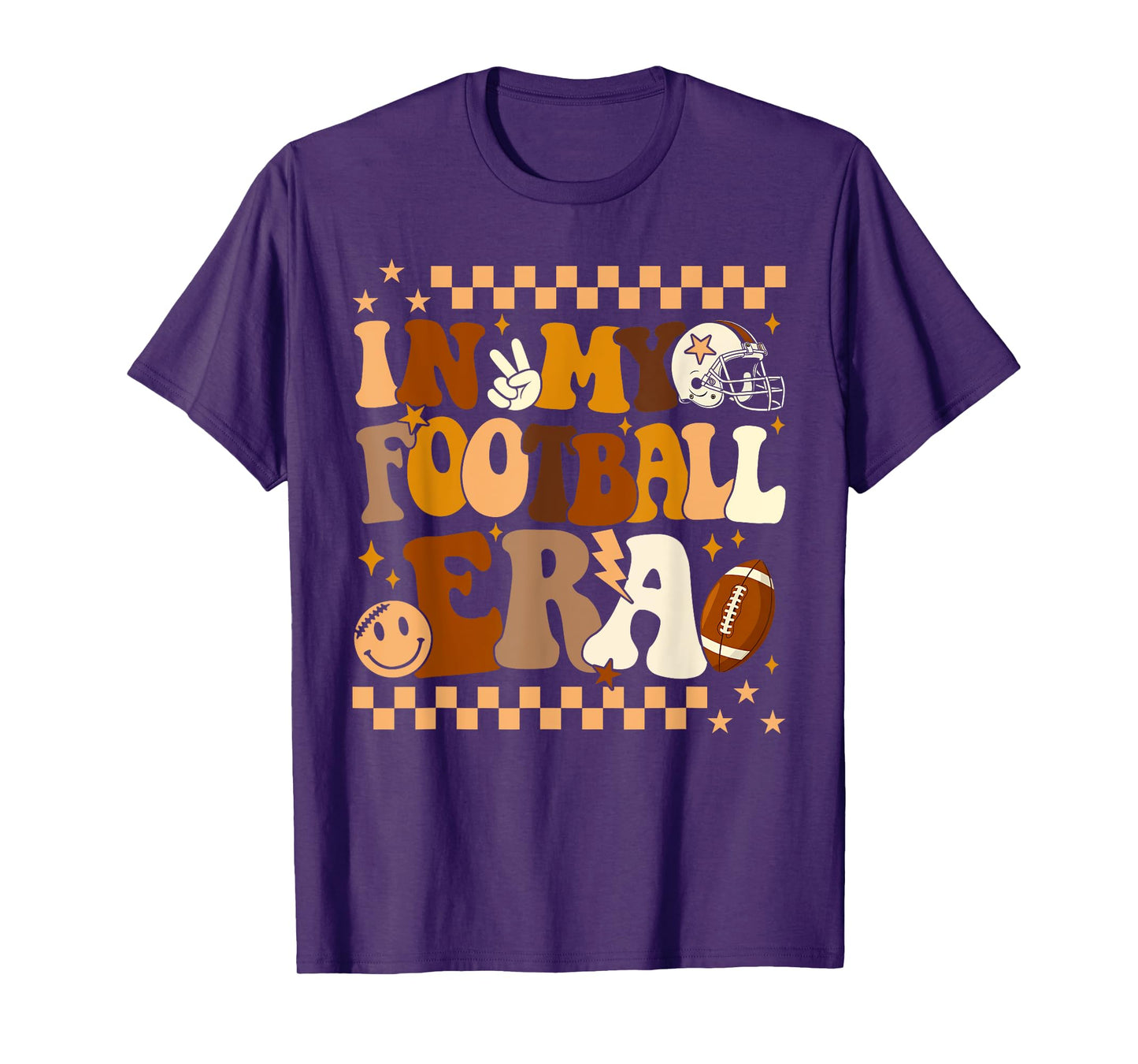 Groovy In My Football Era Football Lovers Men Women Kid T-Shirt